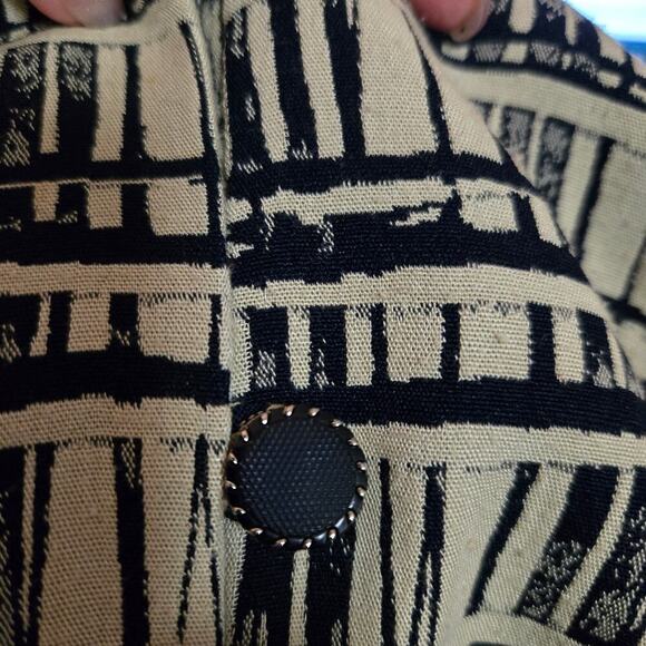 Nina Piccalino dog show ladies Jacket beige/black abstract print Size Large - Picture 9 of 9